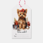 Cute Yorkie Dog Cadeaulabel (Achterkant)