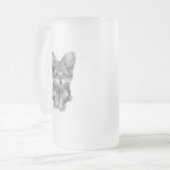 Cute Yorkie Dog Frosted Glass Mok (Voorkant links)