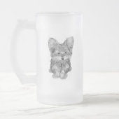 Cute Yorkie Dog Frosted Glass Mok (Links)
