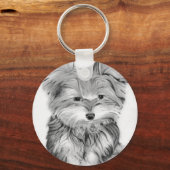 Cute Yorkie Dog Sleutelhanger (Voorkant)