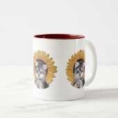 Cute Yorkie Dog Tweekleurige Koffiemok (Voorkant rechts)