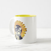 Cute Yorkie Dog Two-Tone Coffee Mok (Voorkant links)