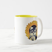 Cute Yorkie Dog Two-Tone Coffee Mok (Voorkant rechts)