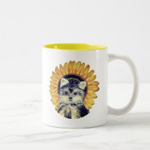 Cute Yorkie Dog Two-Tone Coffee Mok