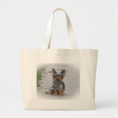 Cute Yorkie Grote Tote Bag (Voorkant)