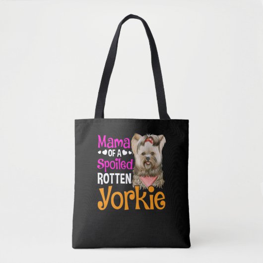 Cute Yorkie houdt van mam Puppy Lover Tote Bag (Voorkant)