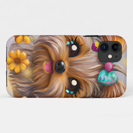 Cute Yorkie Kawaii Puppy Case-Mate iPhone Case (Achterkant (horizontaal))