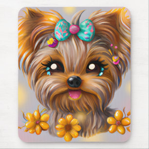 Cute Yorkie Kawaii Puppy Muismat