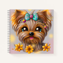 Cute Yorkie Kawaii Puppy Notitieboek