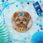 Cute Yorkie Kawaii Puppy Papieren Bordje (Feest)