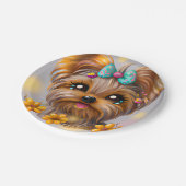Cute Yorkie Kawaii Puppy Papieren Bordje (Gekanteld)