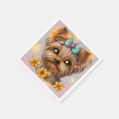 Cute Yorkie Kawaii Puppy Servet (Hoek)