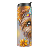 Cute Yorkie Kawaii Puppy Thermosbeker (Gedraaid links)