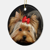 Cute yorkie keramisch ornament (Links)