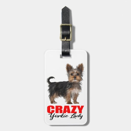 Cute Yorkie Lover Puppy Dog Yorkshire Terrier Bagagelabel (Voorkant verticaal)