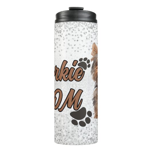 Cute Yorkie mama Thermosbeker (Voorkant)