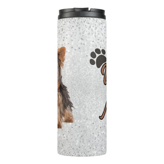 Cute Yorkie mama Thermosbeker (Achterkant)