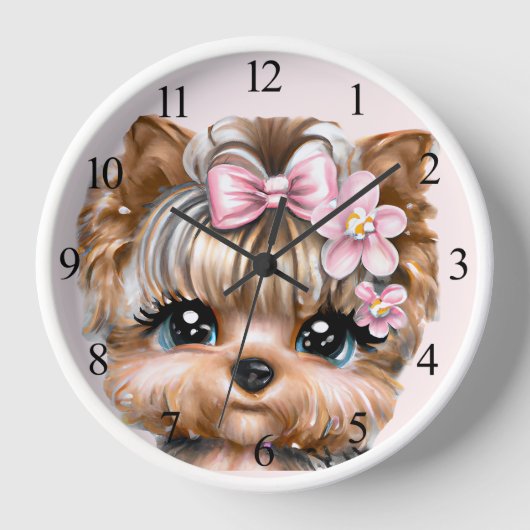 Cute Yorkie met een roze bus (Voorkant)