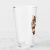 Cute Yorkie met een roze bus Glas (Rechts)