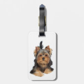 Cute yorkie puppy bagagelabel (Achterkant verticaal)