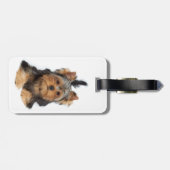 Cute yorkie puppy bagagelabel (Achterkant horizontaal)