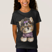 Cute Yorkie Puppy Dog Cartoon Yorkshire Terrier T T-shirt (Voorkant)