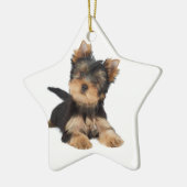 Cute yorkie puppy keramisch ornament (Links)