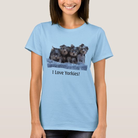 Cute Yorkie Puppy T-Shirt (Voorkant)