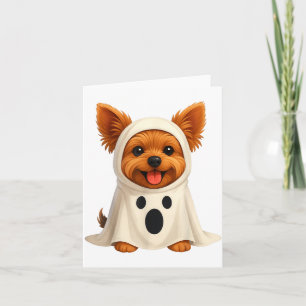 Cute Yorkie spook Halloween kostuum Honden Kunst Kaart