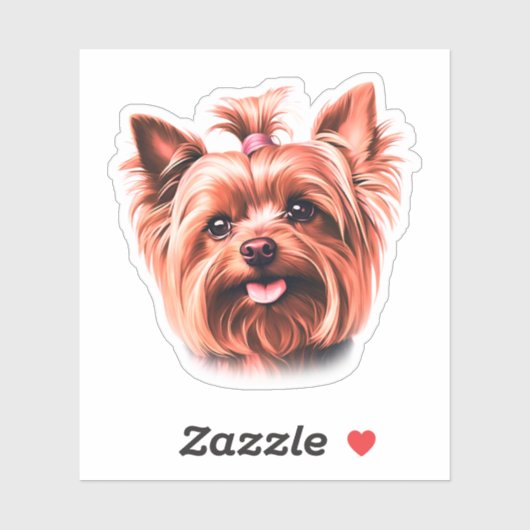 Cute Yorkie Sticker (Vel)