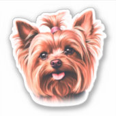 Cute Yorkie Sticker (Voorkant)
