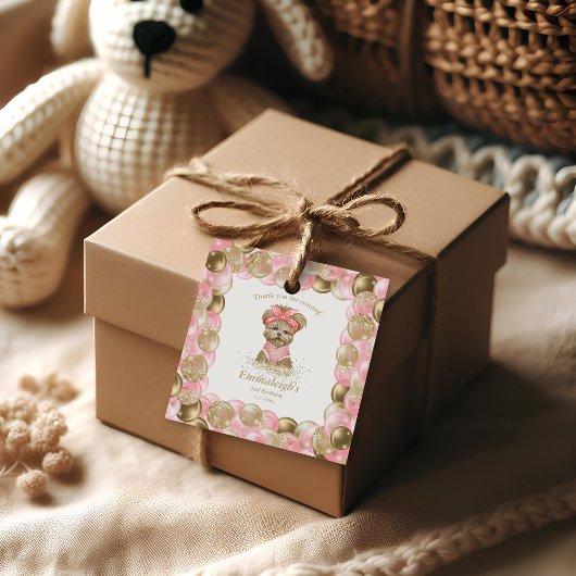 Cute Yorkie Two Cute Balloon Birthday Party Bedankjes Labels