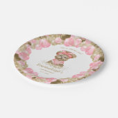 Cute Yorkie Two Cute Balloon Birthday Party Papieren Bordje (Gekanteld)