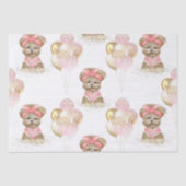 Cute Yorkie Two Cute Balloon Birthday Party Tissuepapier (Voorkant)