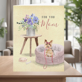 Cute Yorkie Waterverf Aangepaste Naam Gefeliciteer Kaart