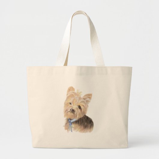 Cute Yorkie, Yorkshire Terrier, Dog, Pet Grote Tote Bag (Voorkant)