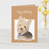 Cute Yorkie, Yorkshire Terrier, Dog, Pet Kaart (Gele Bloem)