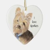 Cute Yorkie, Yorkshire Terrier, Dog, Pet Keramisch Ornament (Rechts)