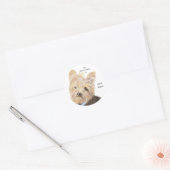 Cute Yorkie, Yorkshire Terrier, Dog, Pet Ronde Sticker (Envelop)