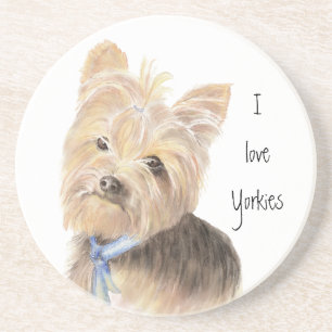 Cute Yorkie, Yorkshire Terrier, Dog, Pet Zandsteen Onderzetter