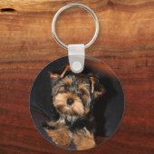 Cute Yorkie Yorkshire Terrier Dog Sleutelhanger (Voorkant)