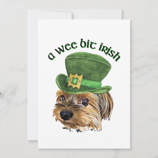 Cute Yorkie Yorkshire Terrier St Patrick's Day Bedankkaart (Voorkant)