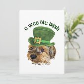 Cute Yorkie Yorkshire Terrier St Patrick's Day Bedankkaart (Staand voorkant)