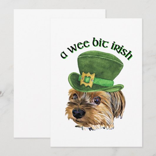 Cute Yorkie Yorkshire Terrier St Patrick's Day Bedankkaart (Voorkant / Achterkant)