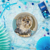 Cute yorkshire angeres digital art papieren bordje (Feest)