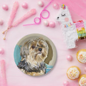 Cute yorkshire angeres digital art papieren bordje (Feest)