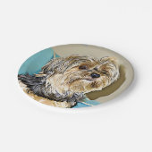 Cute yorkshire angeres digital art papieren bordje (Gekanteld)