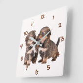 Cute Yorkshire Puppies Vierkante Klok (Hoek)