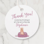 Cute Yorkshire Terrier Birthday Bedankjes Labels (Achterkant)