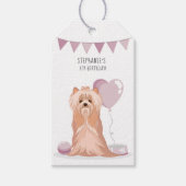 Cute Yorkshire Terrier Birthday Cadeaulabel (Voorkant)